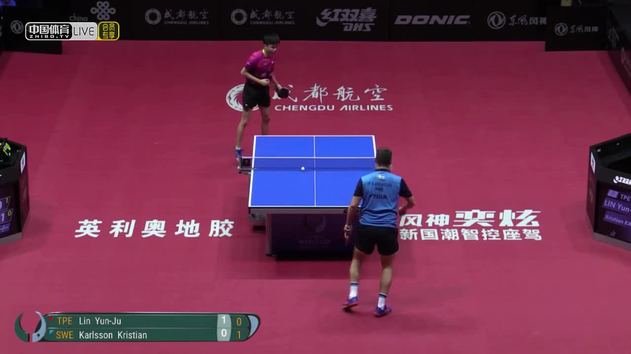 林昀儒 VS K-卡尔松 2019男子世界杯  1/8决赛
