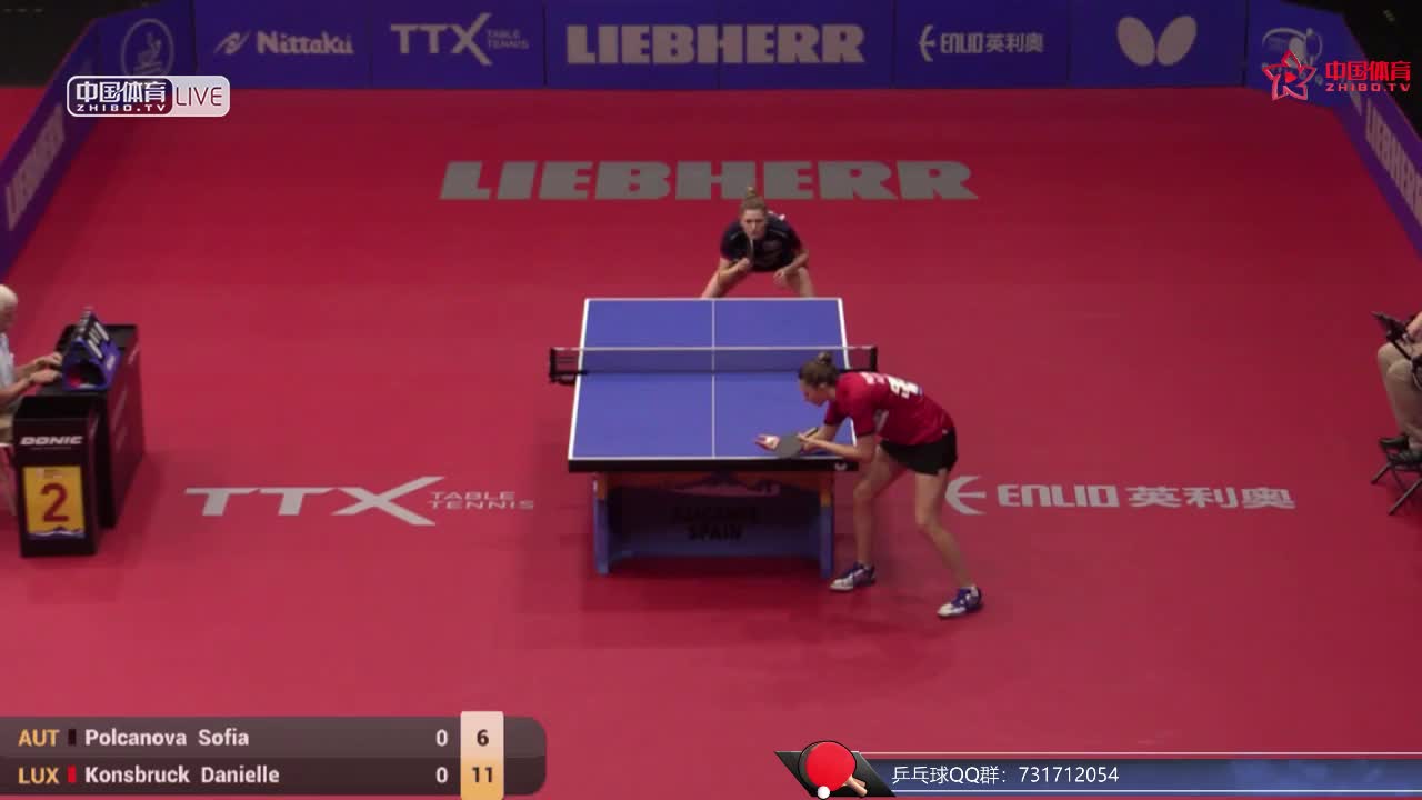 波卡诺娃 AUT vs 康斯布鲁克 LUX 欧洲乒乓球锦标赛女单正赛第一轮