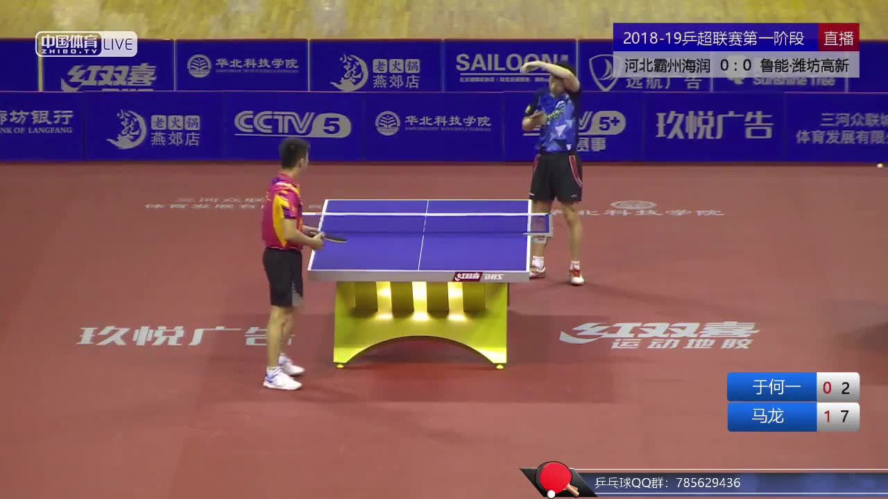 中国男子乒超联赛：鲁能-潍坊高新vs河北霸州海润