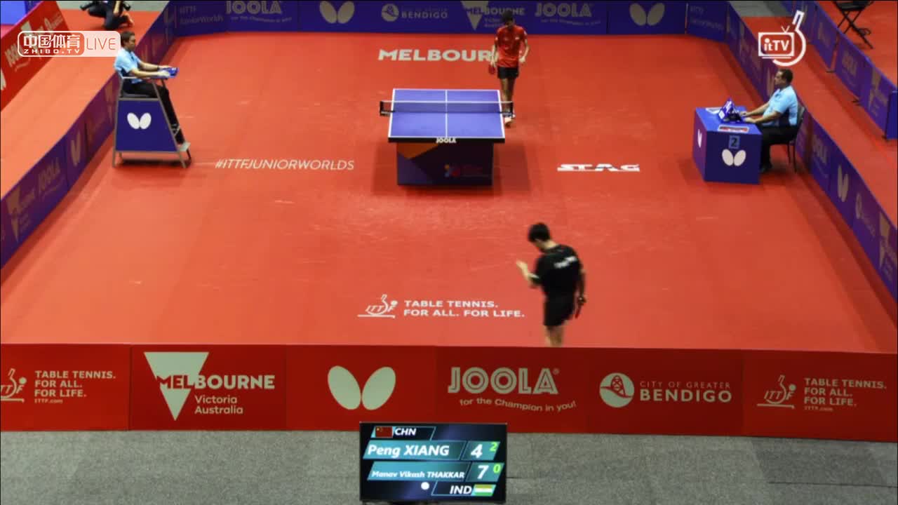 向鹏 CHN vs 塔卡 IND 世界乒乓球青年锦标赛 男单1/4决赛