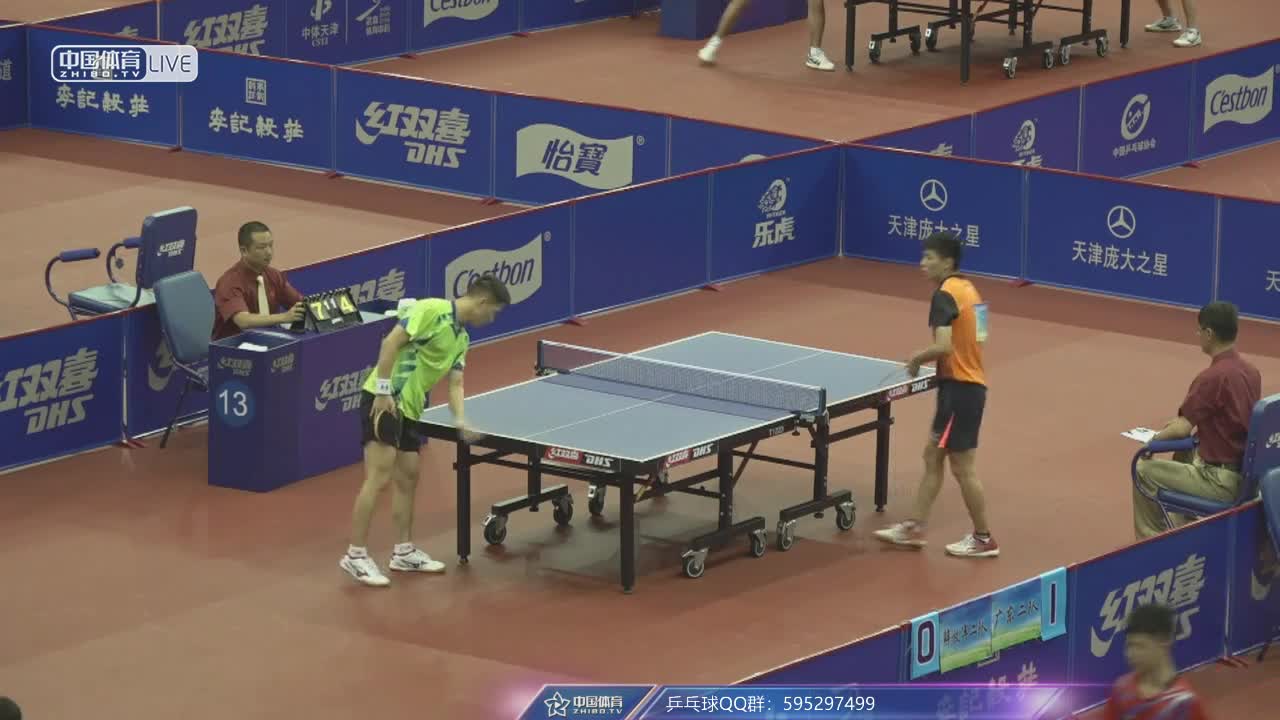 乒乓球全锦赛预赛：江苏神鹰二队vs安徽队（男团）