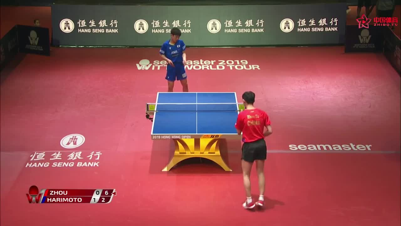 周雨 CHN vs 张本智和 JPN 2019香港公开赛男单半决赛