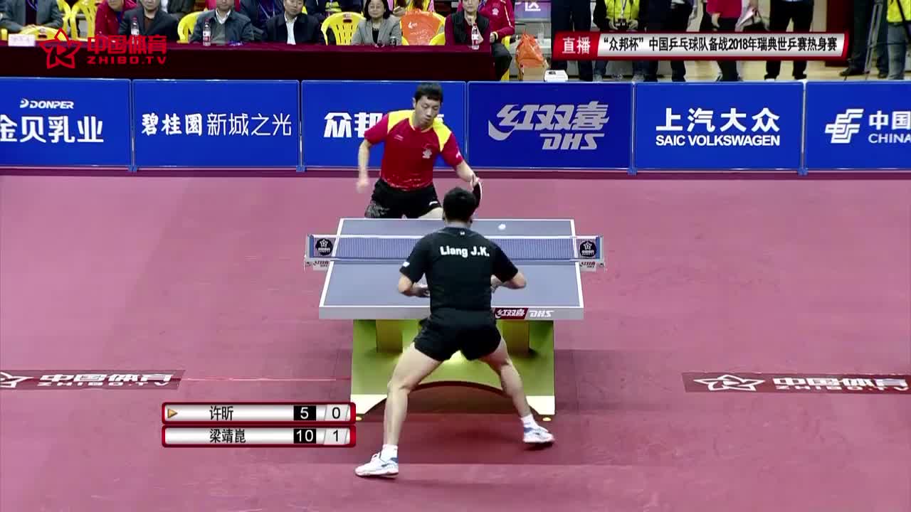 #当大蟒遇上大胖#许昕威武不在 0-2落后梁靖崑
