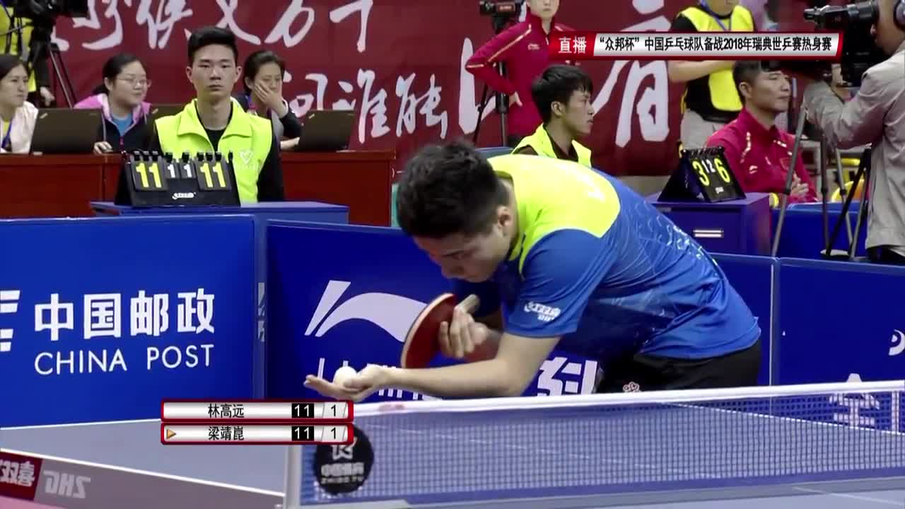 男二队（林高远、王楚钦、薛飞）vs 男三队（梁靖崑、徐晨皓、周雨）世乒赛国乒黄石热身赛