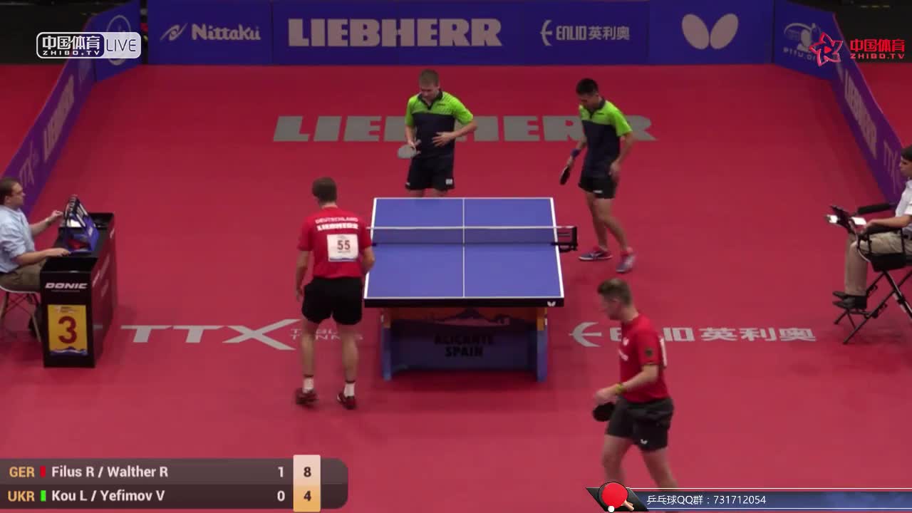 菲鲁斯/瓦尔特 GER vs 寇磊/叶夫莫夫 UKR 欧洲乒乓球锦标赛男双正赛第一轮