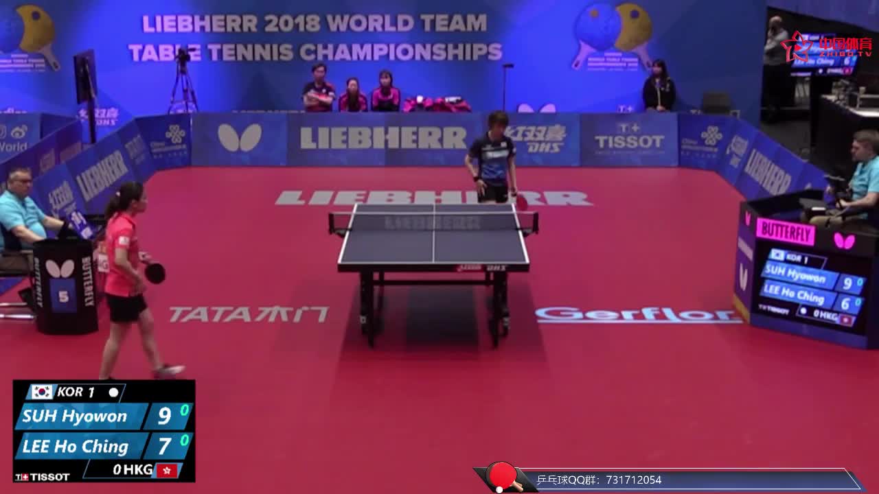 中国香港vs韩国 2018世乒赛女团小组赛