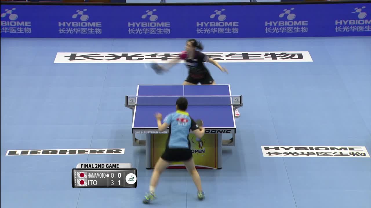 滨本由惟vs伊藤美诚 20161113 国际乒联奥地利公开赛女单决赛