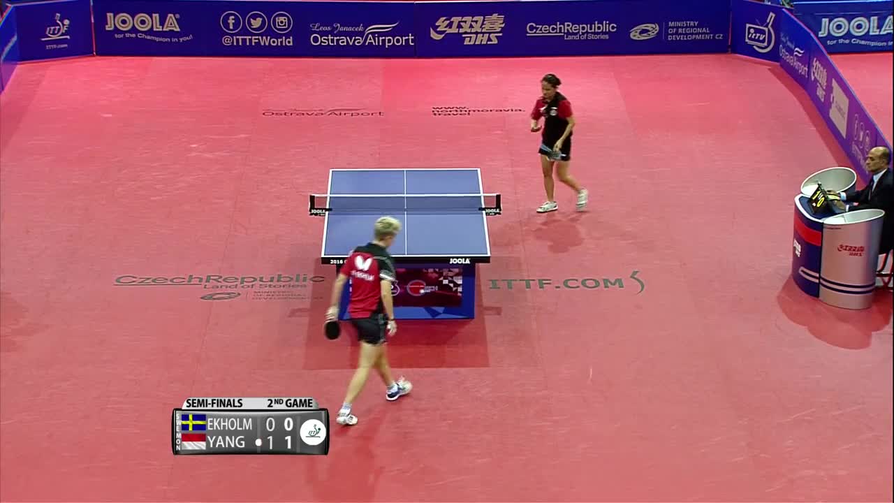 埃克霍姆vs杨晓欣 20160904 国际乒联巡回赛捷克站女单半决赛1
