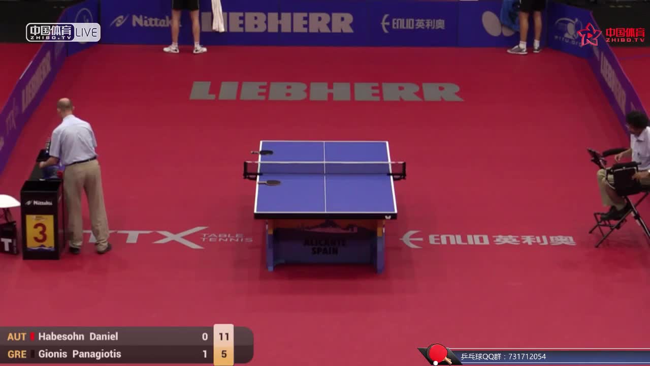 哈贝索恩 AUT vs 吉奥尼斯 GRC 欧洲乒乓球锦标赛男单1/8决赛
