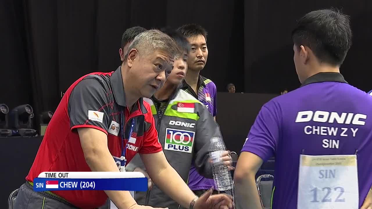 2015乒乓球亚锦赛 男团第五名争夺战 香港VS新加坡