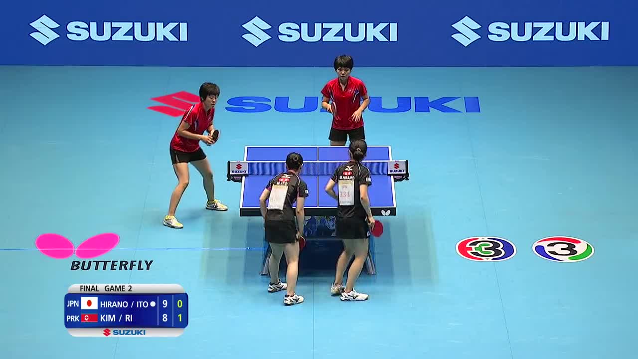 平野美宇 伊藤美诚VS金熙宋 李美英 20151003 乒乓球亚锦赛 女双决赛