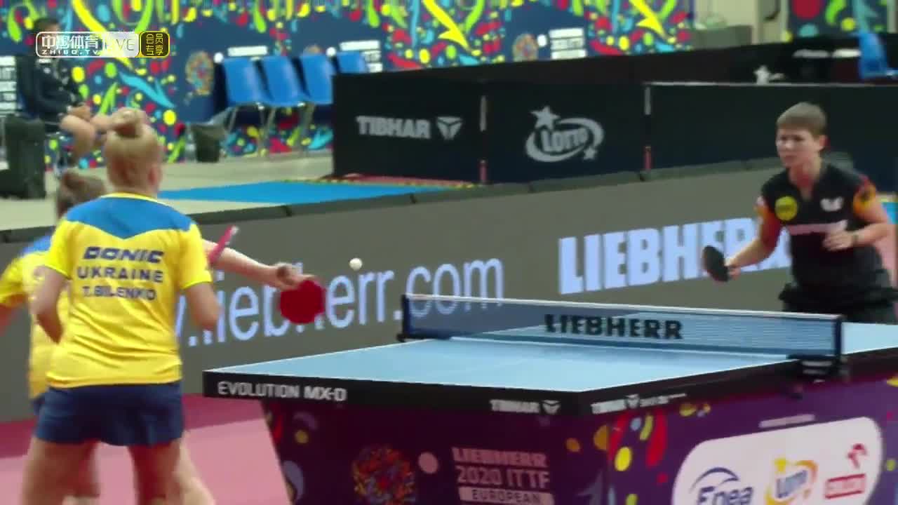 加波诺娃/琪雅娜-碧莲科 VS 米特海姆-尼娜/温特 2020欧洲乒乓球锦标赛 女双半决赛