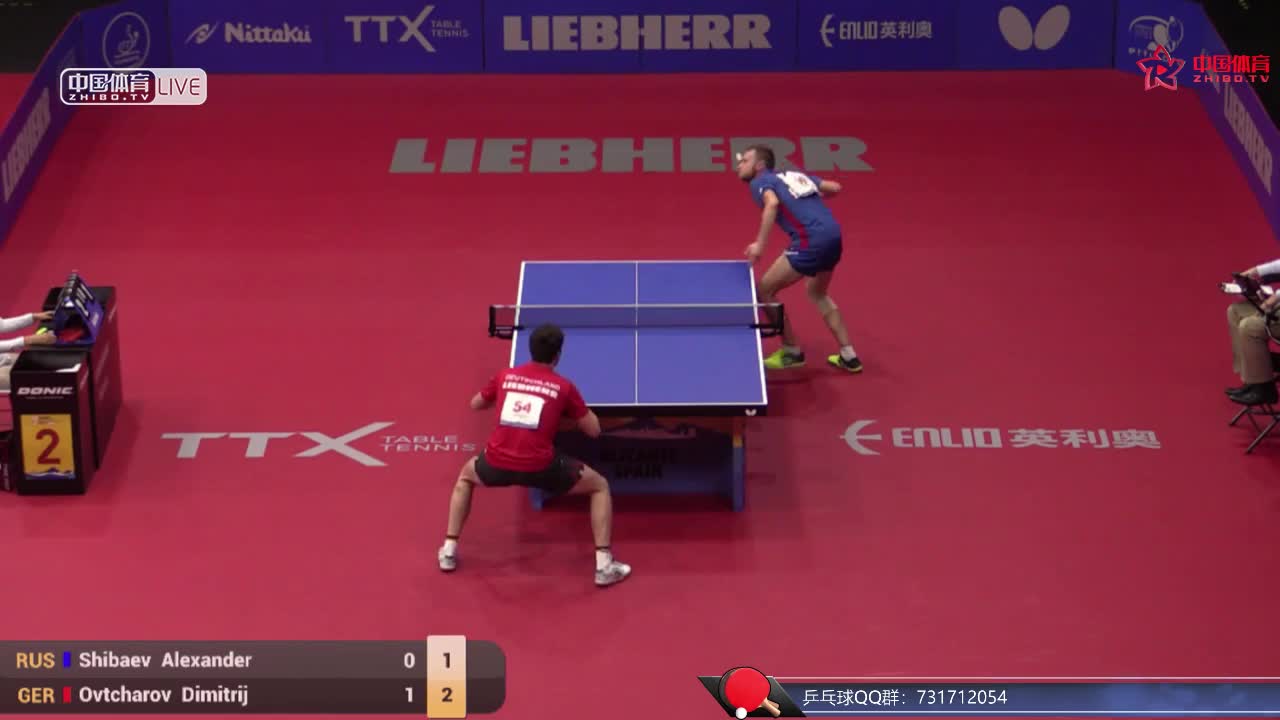 什巴耶夫 RUS vs 奥恰洛夫 GER 欧洲乒乓球锦标赛男单1/16决赛