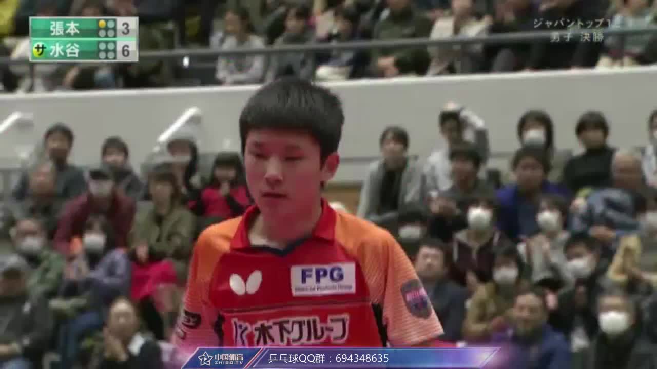 张本智和vs水谷隼 日本狮王杯12强战男单决赛