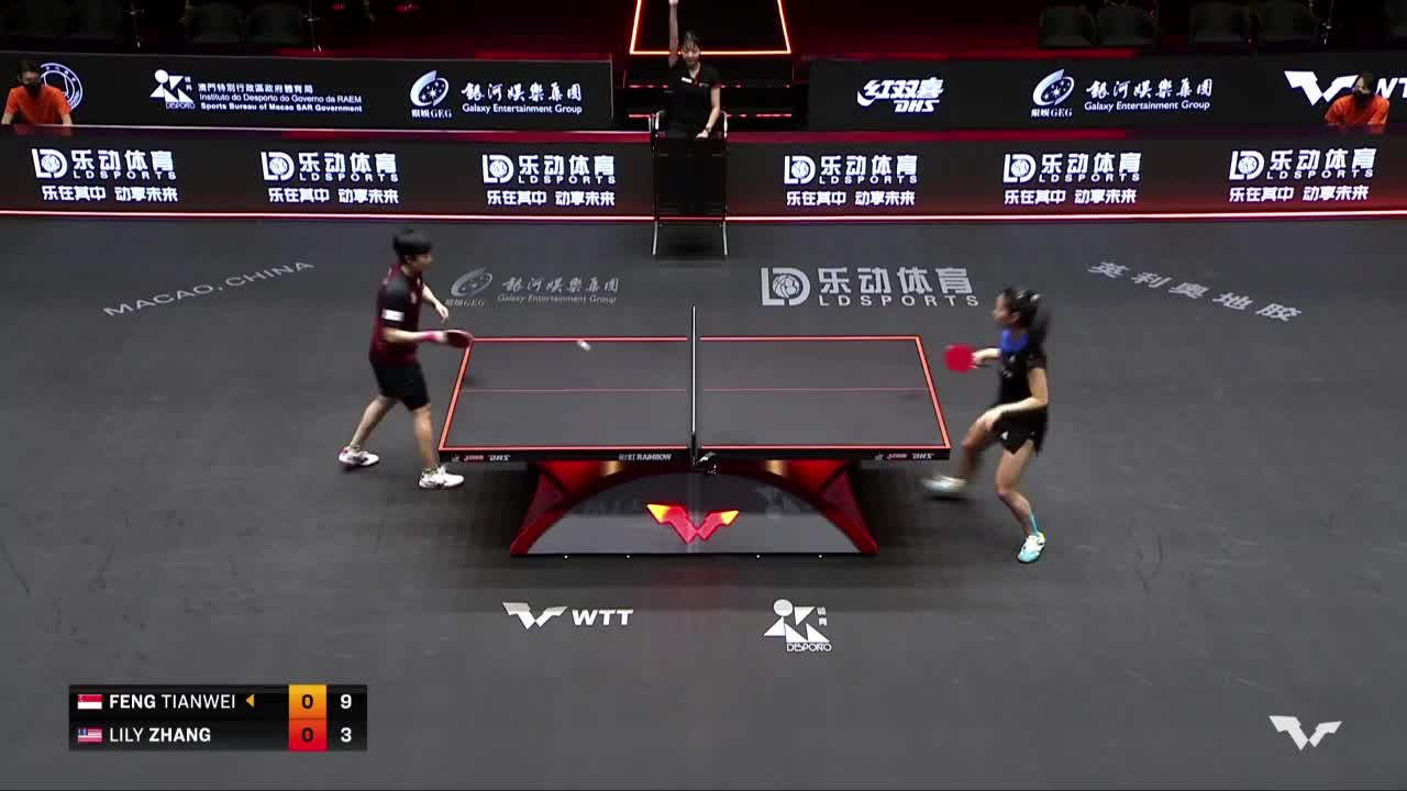 冯天薇 vs 张安 WTT澳门国际乒乓球赛：女单第二轮