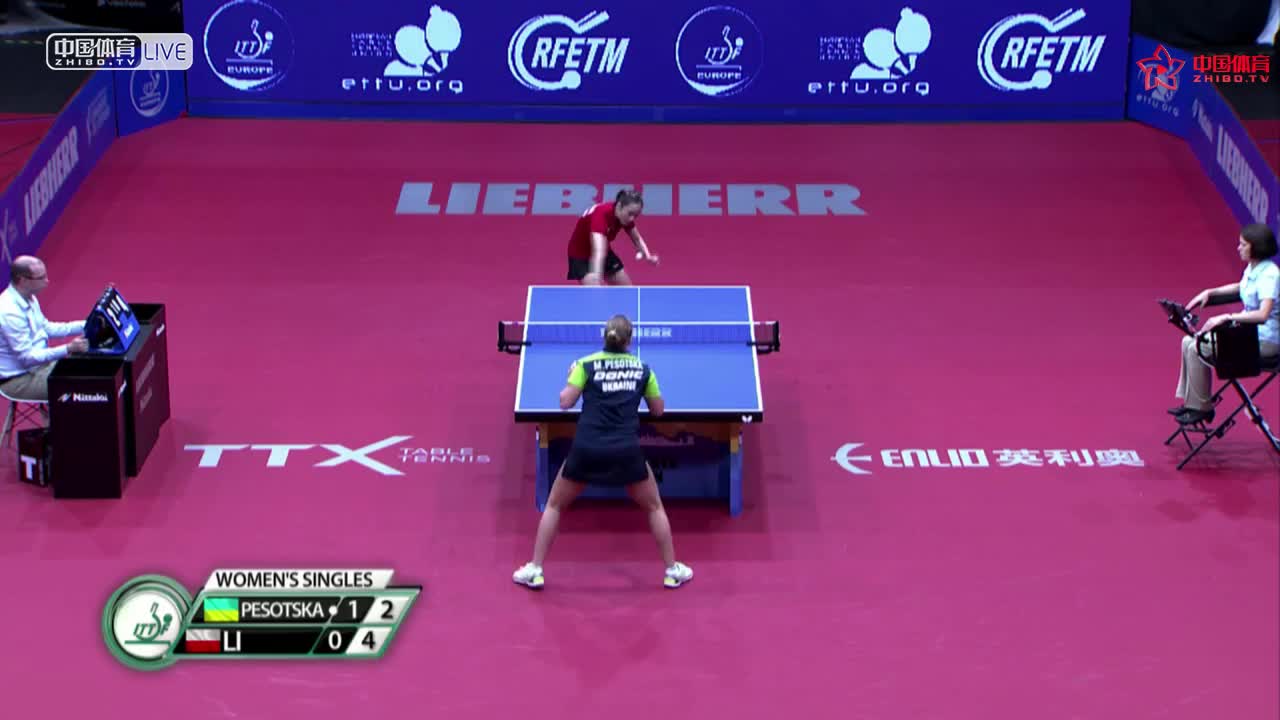皮索特斯卡 UKR vs 李倩 POL 欧洲乒乓球锦标赛 女单决赛