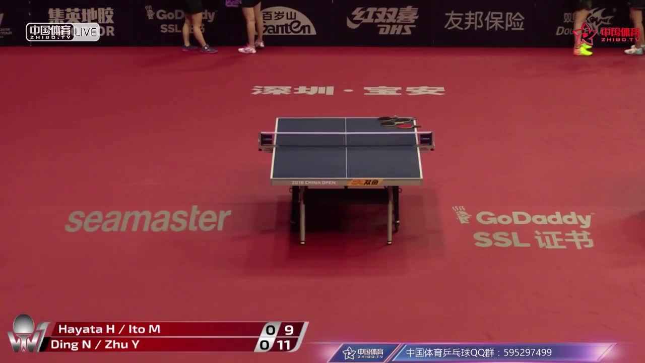 丁宁/朱雨玲 CHN vs 早田希娜/伊藤美诚 JPN 中国公开赛女双半决赛