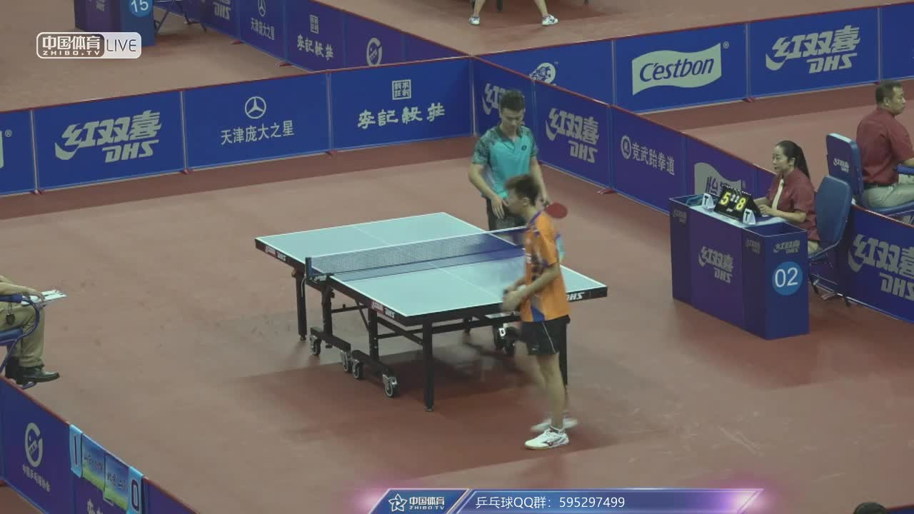 乒乓球全锦赛预赛： 辽宁队vs陕西队（男团）