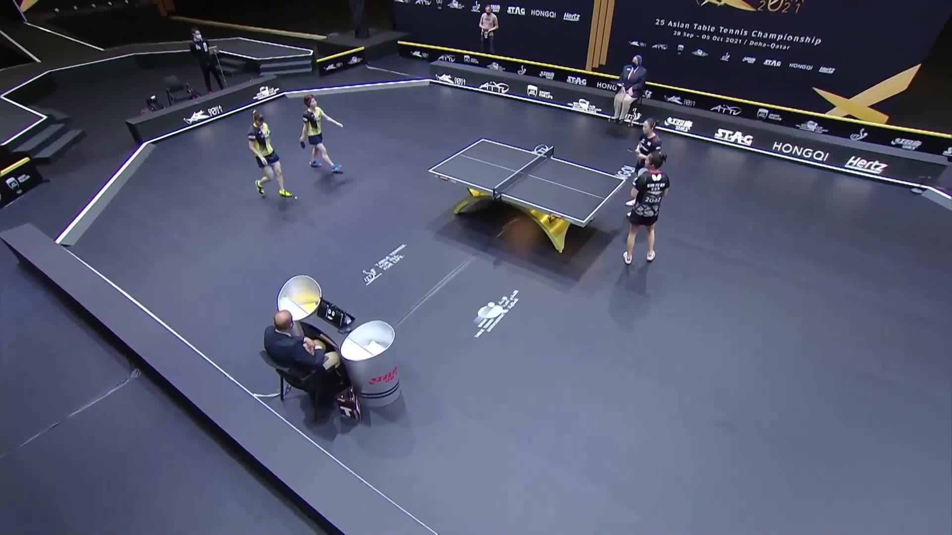 2021乒乓球亚锦赛 女双半决赛　申裕斌/田志希 VS 长崎美柚/安藤南