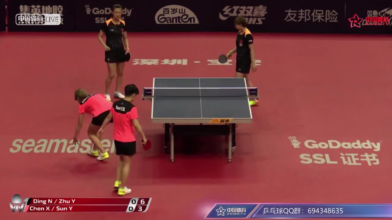 丁宁/朱雨玲 CHN vs 陈幸同/孙颖莎 CHN 中国公开赛 女双1/4决赛