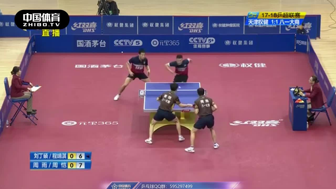乒超：刘丁硕/程靖淇vs周雨/周恺