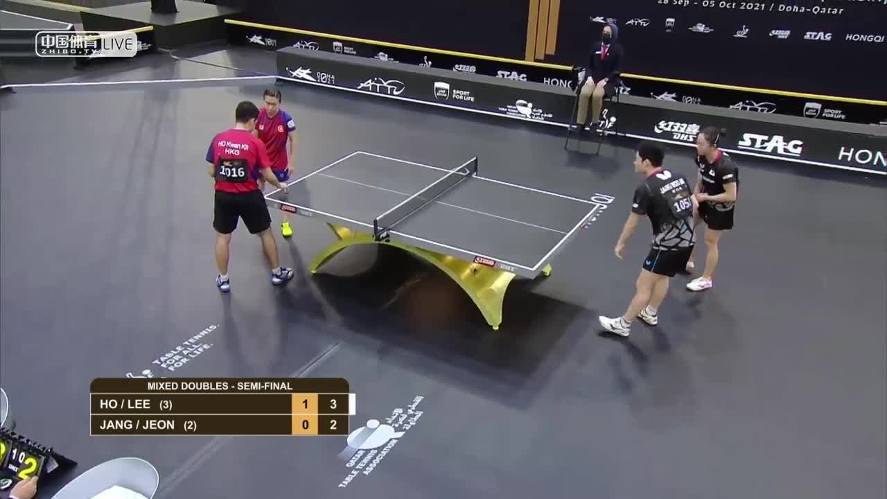 2021乒乓球亚锦赛 混双半决赛　何钧杰/李皓晴 VS 田志希/张禹珍