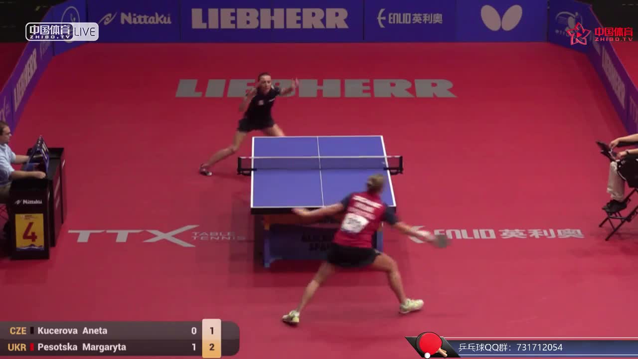 库塞罗娃 CZE vs 皮索特斯卡 UKR 欧洲乒乓球锦标赛 女单1/8决赛