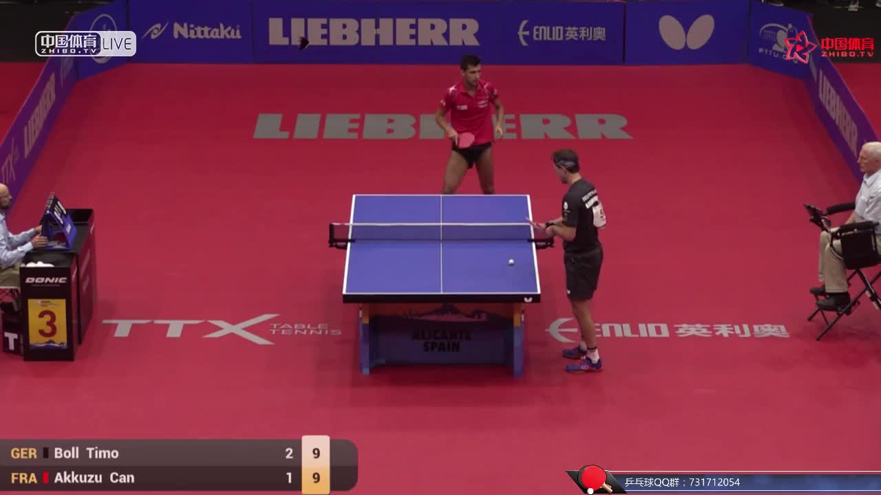 波尔 GER vs 阿库祖 FRA 欧洲乒乓球锦标赛男单1/16决赛