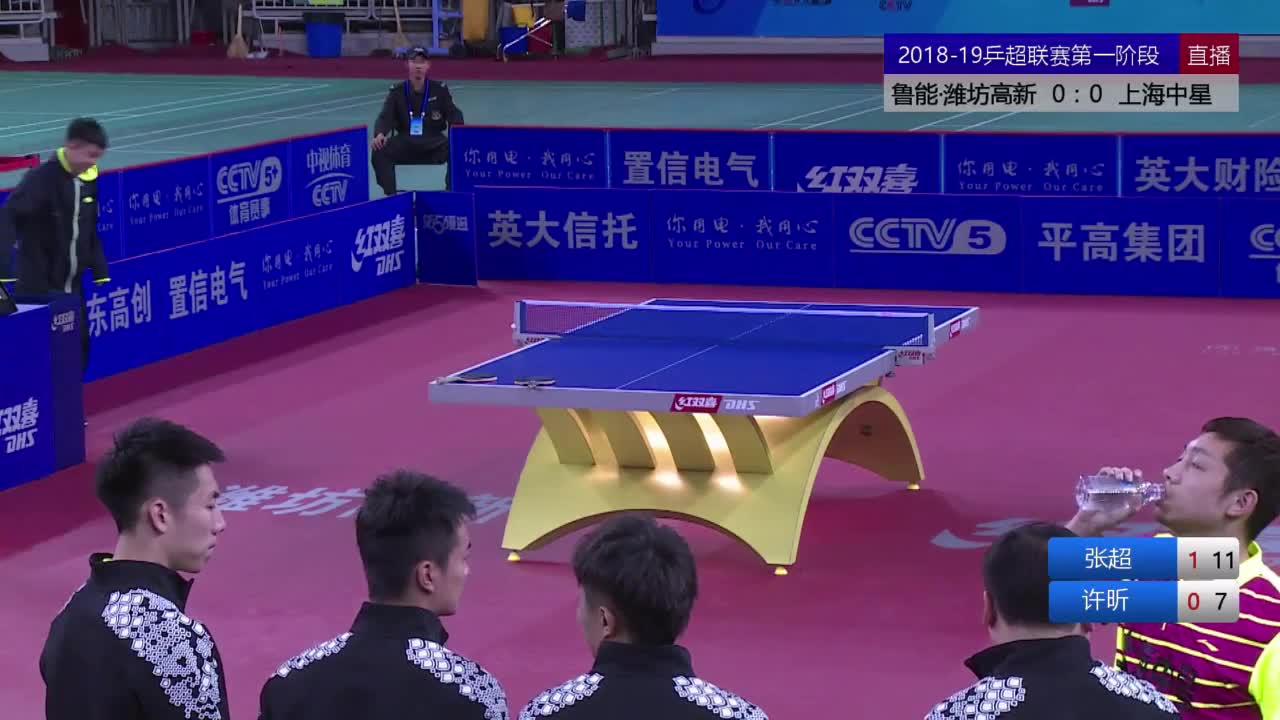 山东鲁能 vs 上海中星 中国男子乒超联赛 