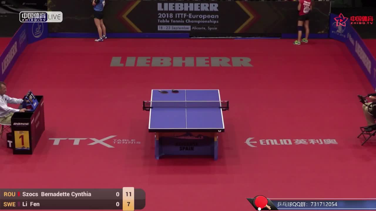 斯佐克斯 ROU vs 李芬 SWE 欧洲乒乓球锦标赛女单正赛第一轮