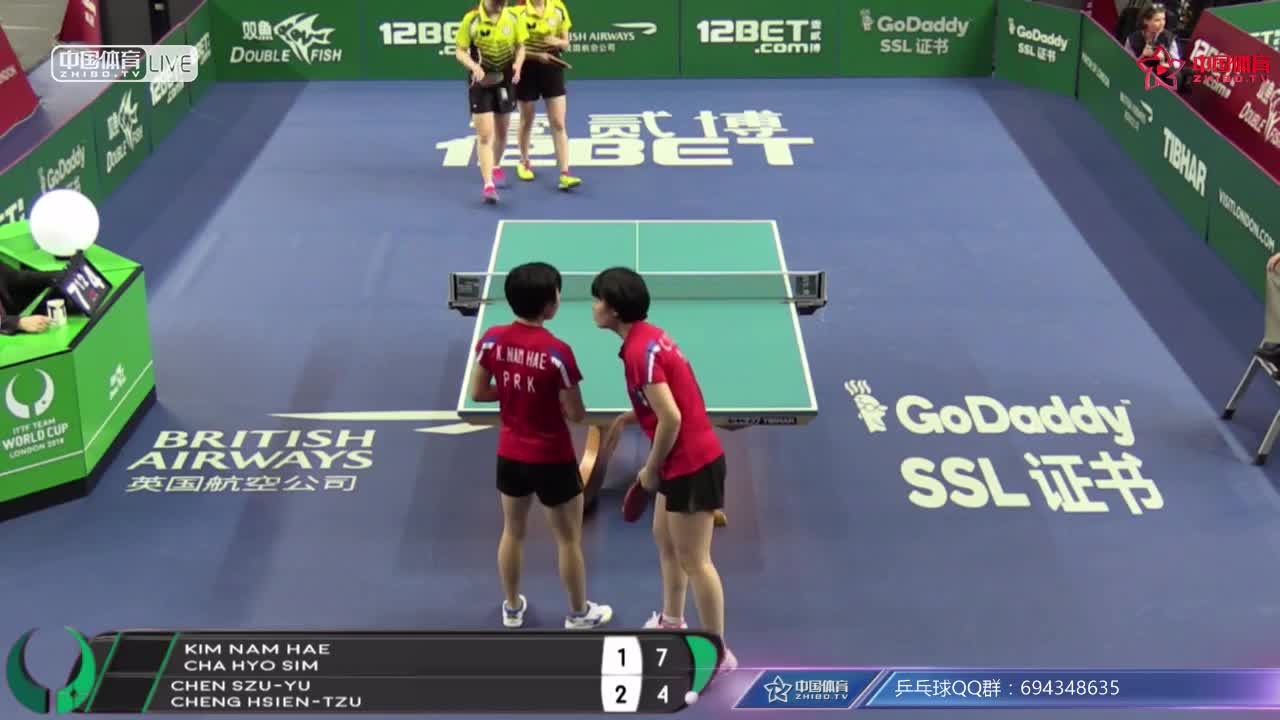 朝鲜vs中国台北 2018乒乓球团体世界杯女团1/4决赛