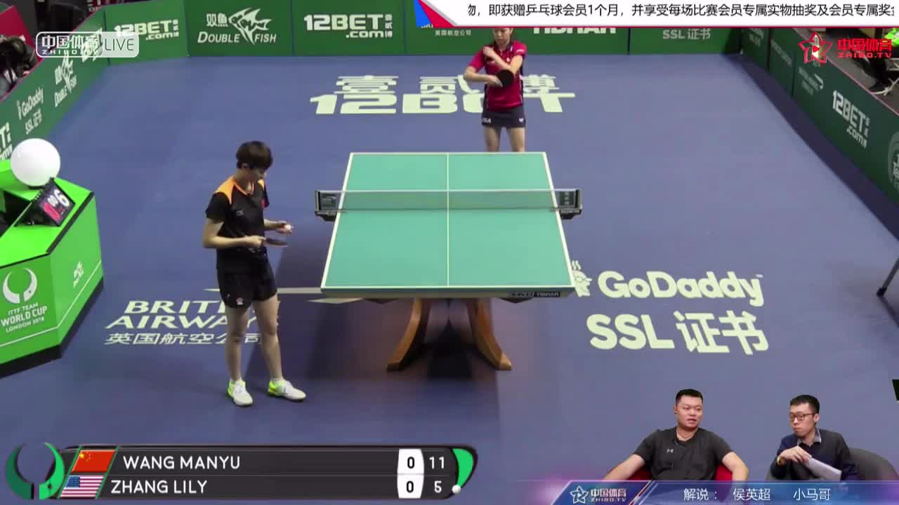 王曼昱VS张安（美国）2018乒乓球团体世界杯女团1/4决赛