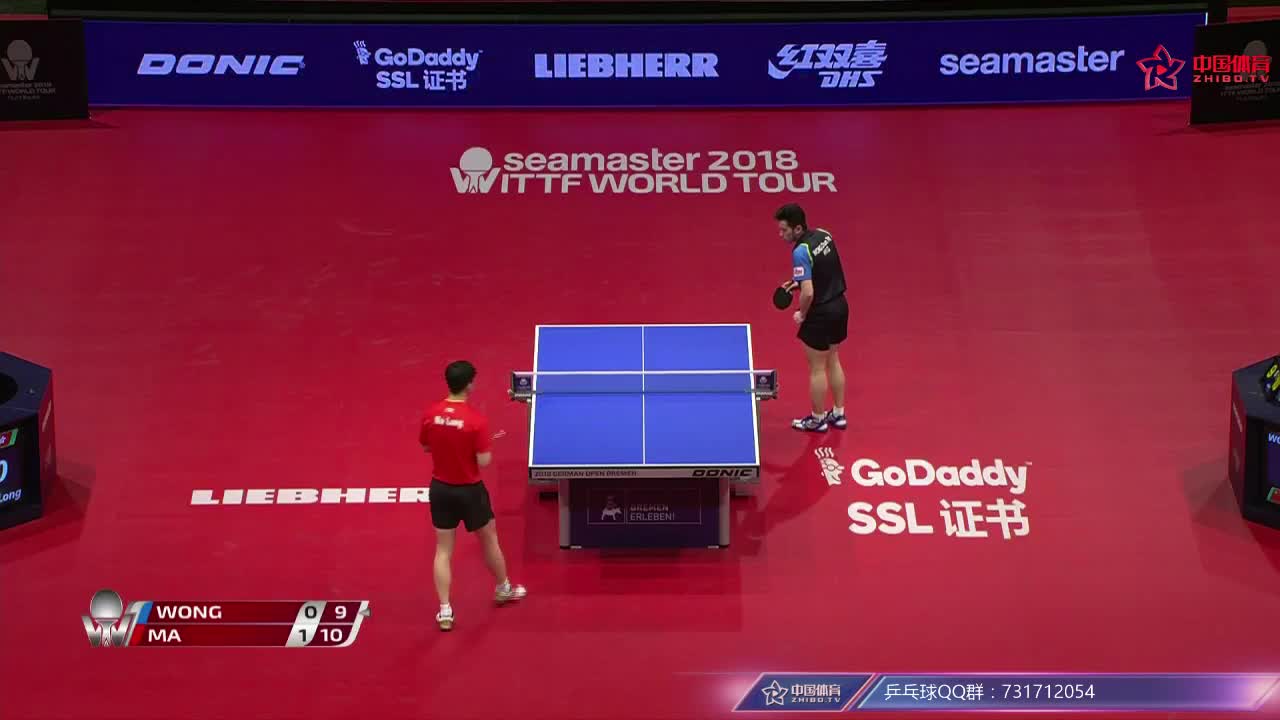 马龙 CHN vs 黄镇廷 HKG 2018德国公开赛男单半决赛