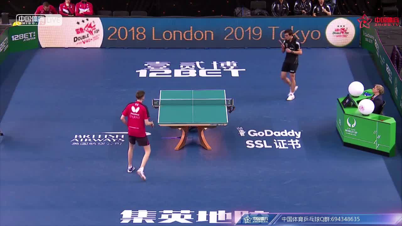 英格兰 vs 巴西 2018乒乓球团体世界杯男团1/4决赛