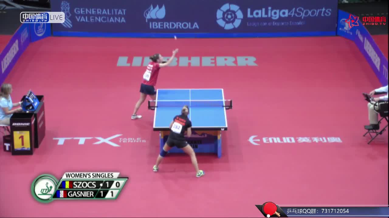 斯佐克斯 ROU vs 加斯尼尔 FRA 欧洲乒乓球锦标赛女单1/16决赛