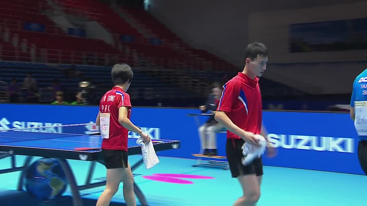 2015乒乓球亚锦赛 混双半决赛第二场 CHOE@RI(朝鲜)VS YANG@YU(新加坡