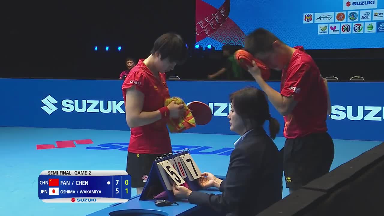 樊振东 陈梦vs大岛悠哉 若宫三纱子 20151001 乒乓球亚锦赛 混双半决赛第一场