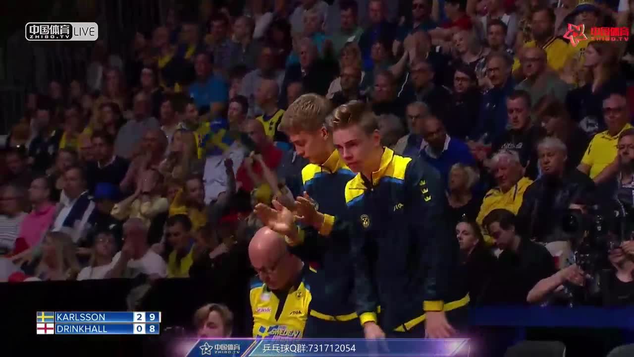 英格兰vs瑞典 2018世乒赛男团1/4决赛