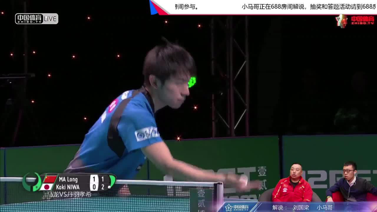 马龙vs丹羽孝希 (刘国梁解说) 2018乒乓球团体世界杯男团决赛