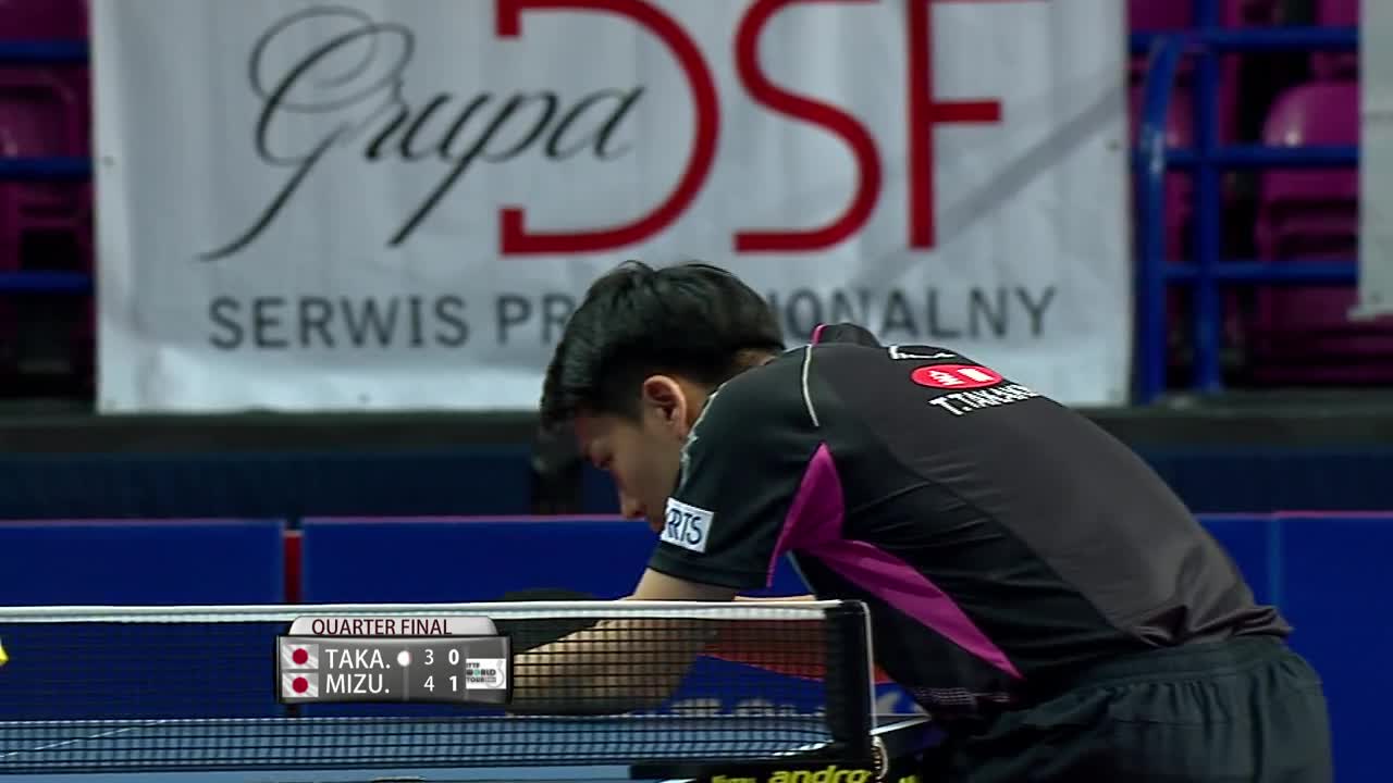 水谷隼vs高木和卓 20160423 国际乒联巡回赛波兰站男单8进4