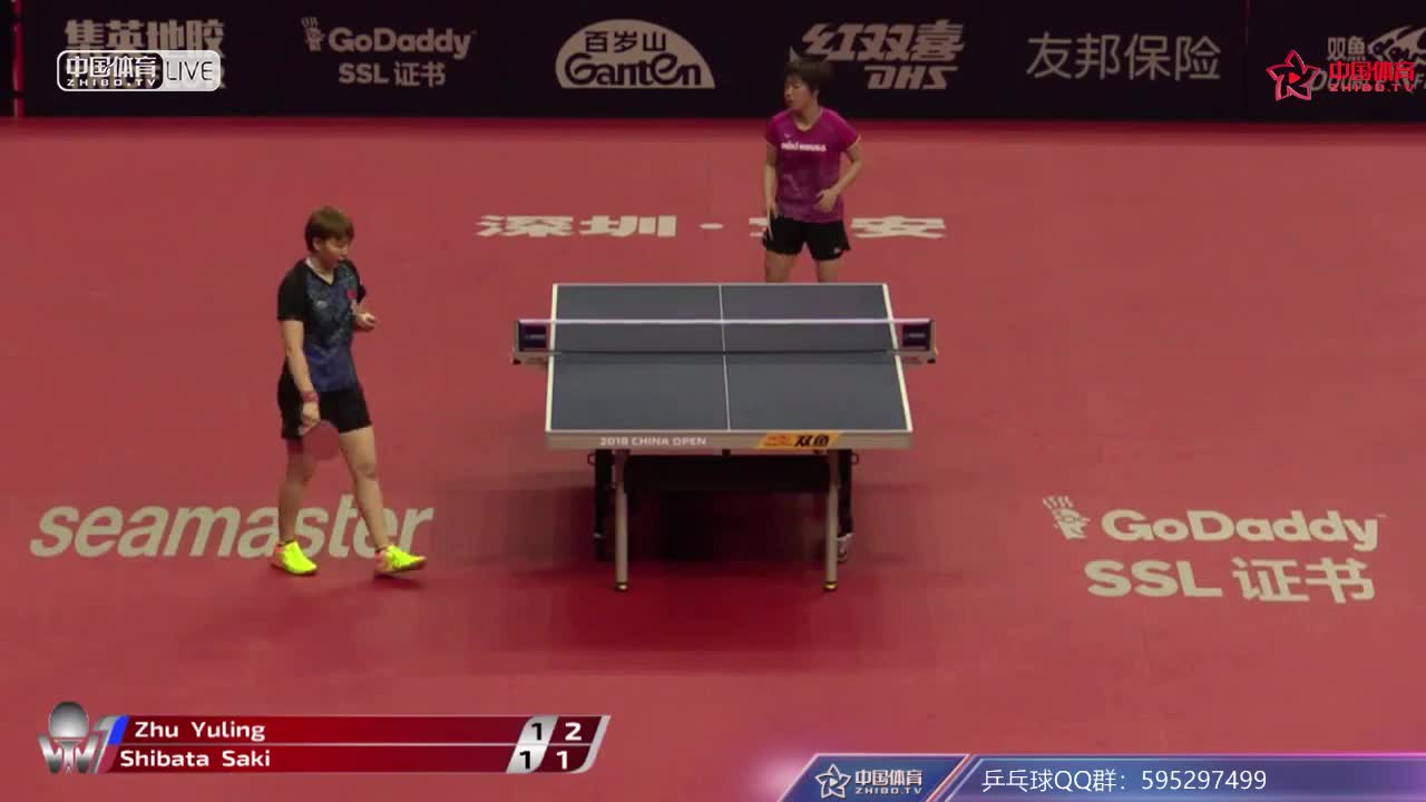 朱雨玲 CHN vs 芝田沙季 JPN 中国公开赛 女单第二轮