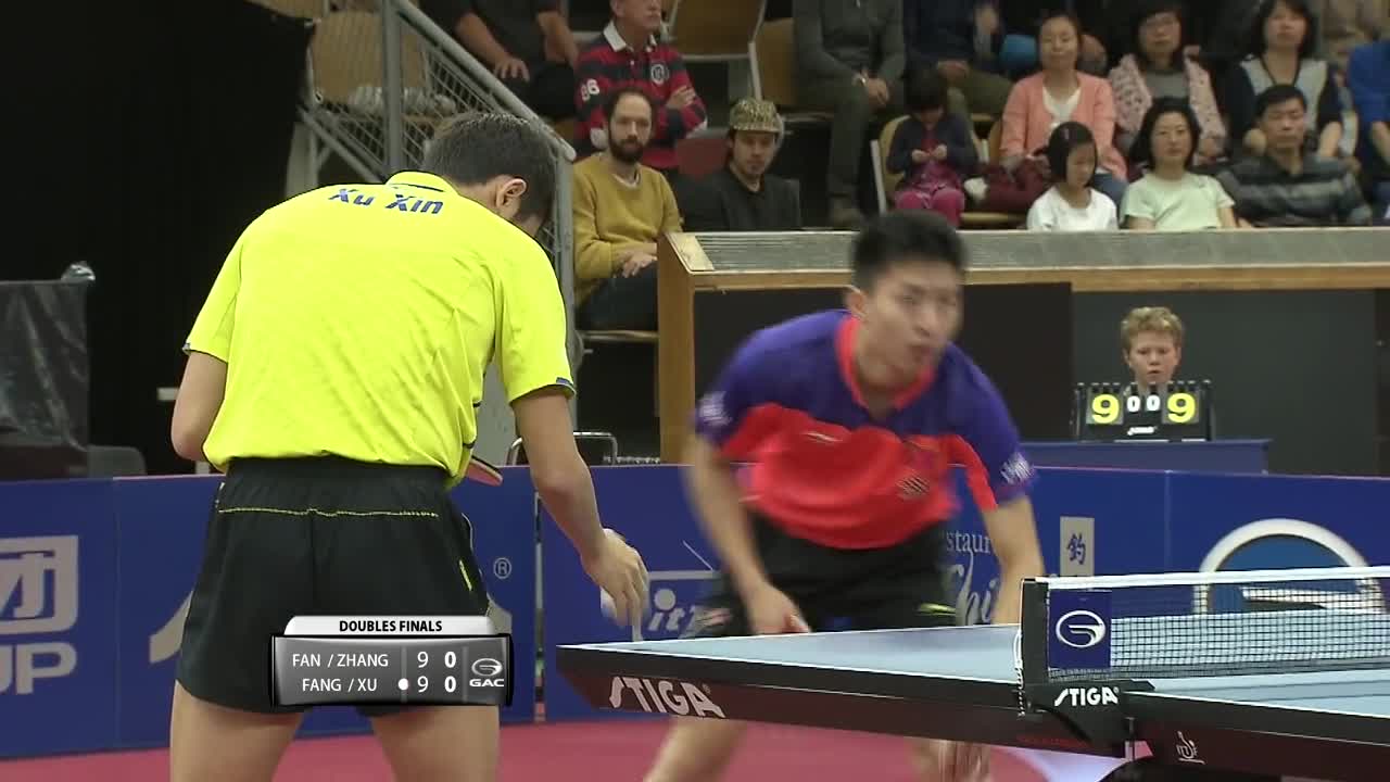 张继科 樊振东vs许昕 方博 20151115 瑞典乒乓球公开赛 男双决赛