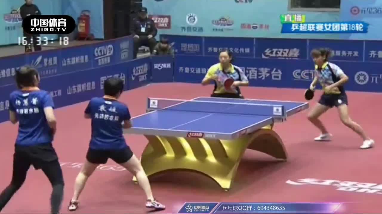乒超：陈幸同/文佳 VS 袁媛/杨蕙菁