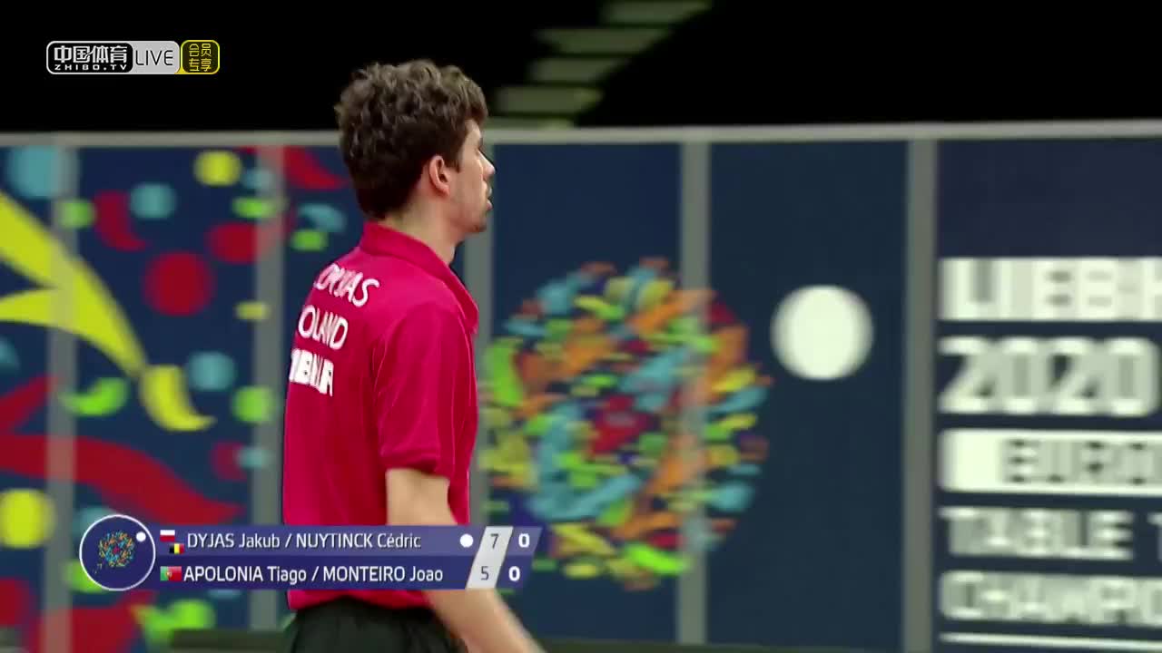 迪亚斯/纽丁克 VS 阿波罗尼亚/蒙泰罗 2020欧洲乒乓球锦标赛 男双半决赛