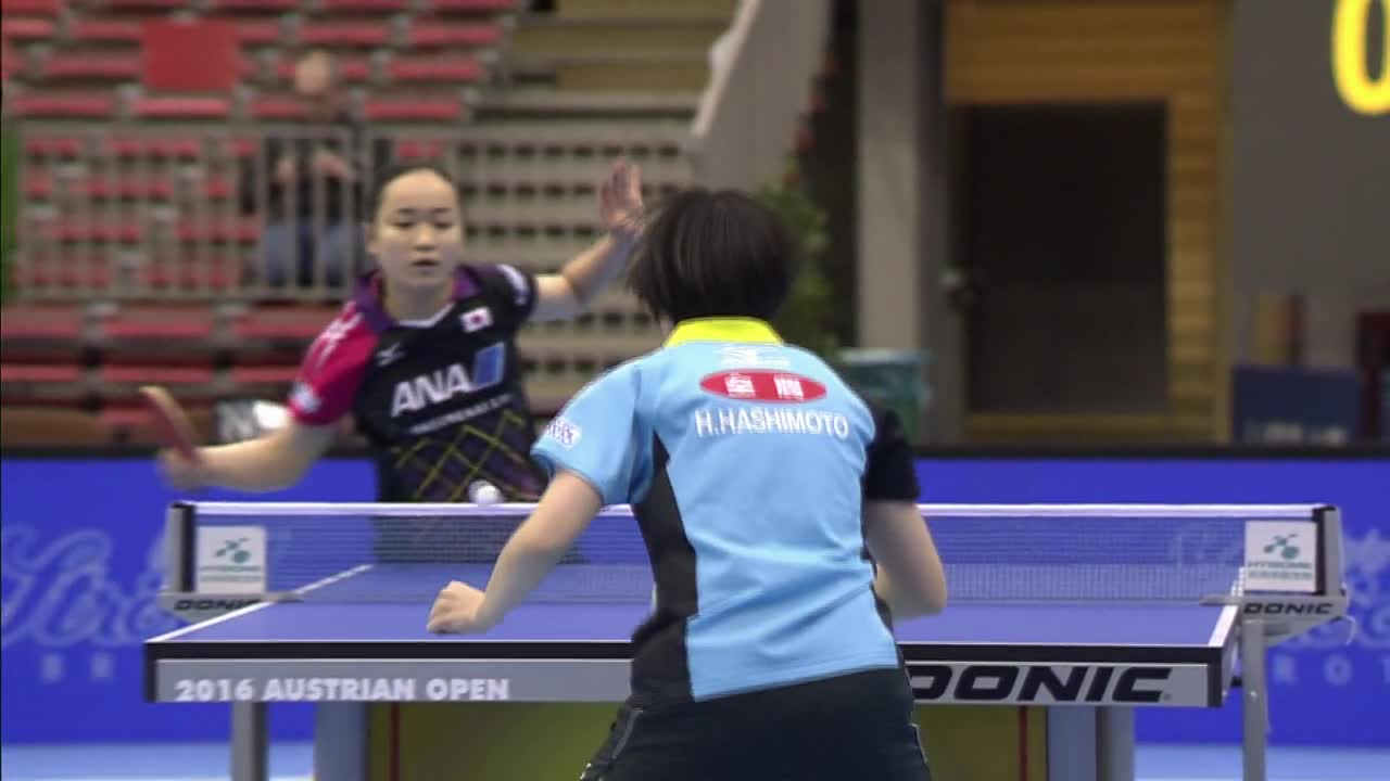 桥本穗花vs伊藤美诚 20161113 国际乒联奥地利公开赛女单半决赛