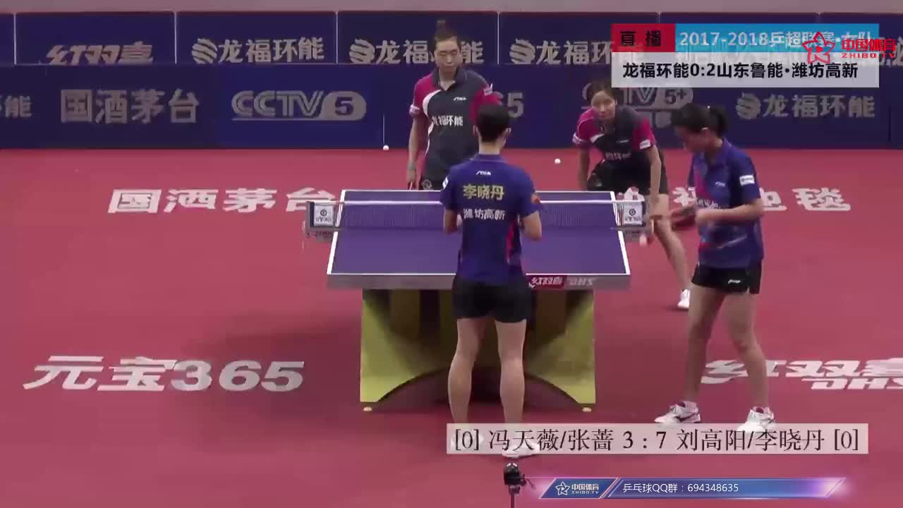 乒超：冯天薇/张蔷 vs 刘高阳/李晓丹