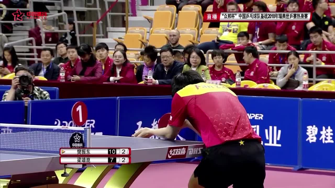 #大小胖对决#还是小胖技高一筹 樊振东3-2战胜梁靖崑