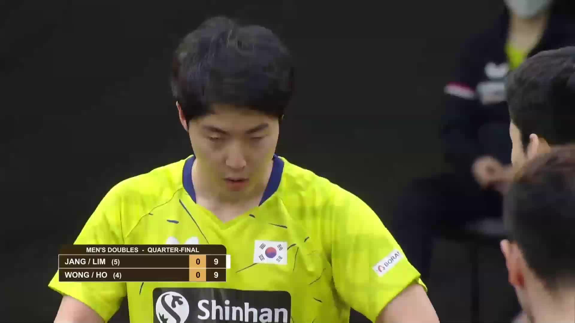 2021乒乓球亚锦赛 男双1/4决赛　张禹珍/林钟勋 vs 何钧杰/黄镇廷
