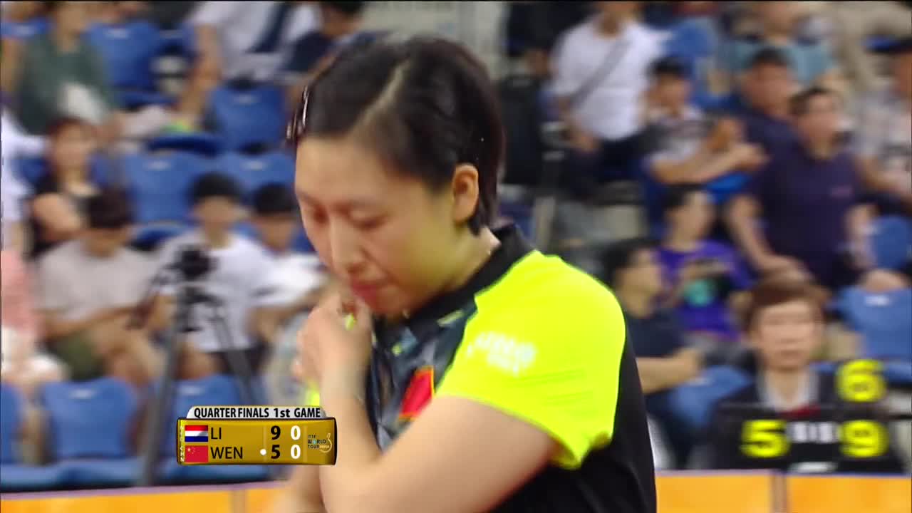李洁vs文佳 20160625 国际乒联韩国公开赛女单8强