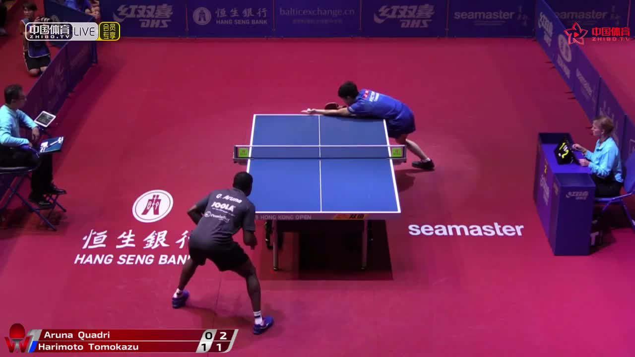 阿鲁纳 NGR vs 张本智和 JPN 2019香港公开赛 男单1/8决赛